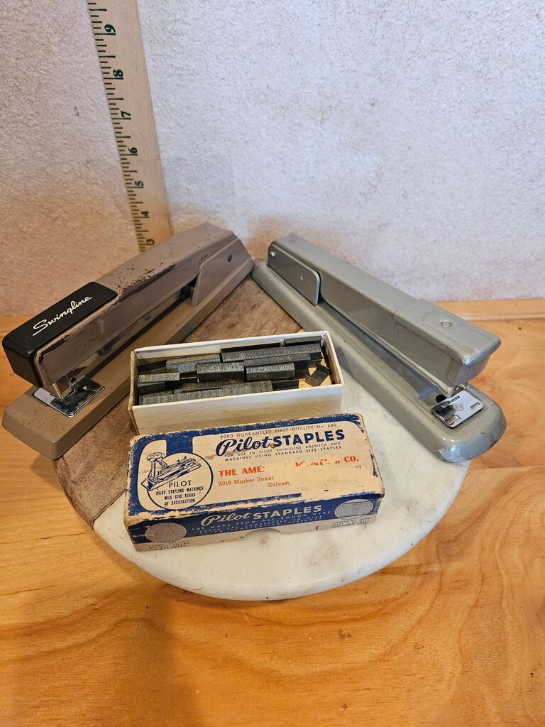 Vintage Swingline Staplers with Pilot Staples