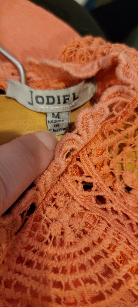 Jodifl Women's Coral Crochet Dress