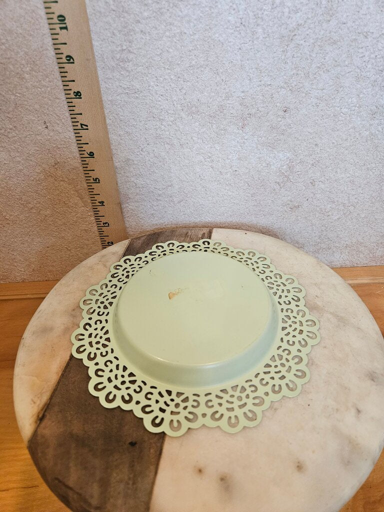 Metal Punched out design Scalloped Edging candle display tray table decor