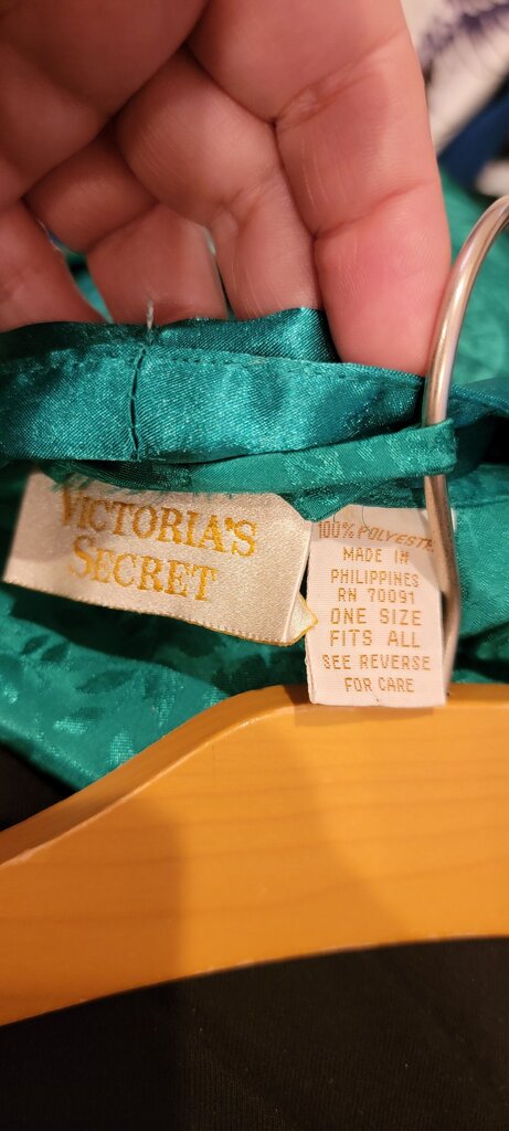 Victoria's Secret Green Satin Kimono