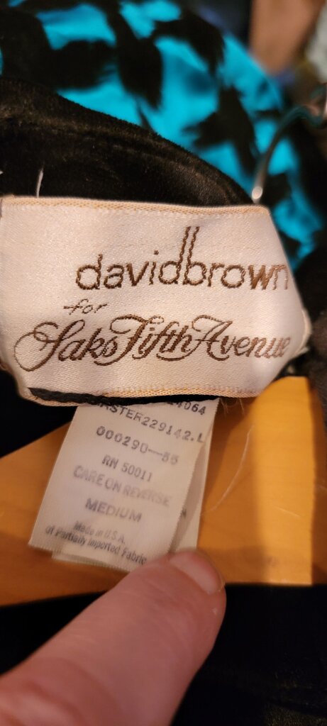 David Brown for Saks Fifth Avenue Black and Blue Dress