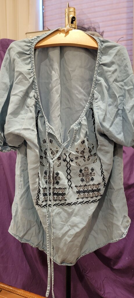 EAM Embroidered Bohemian Style Blouse