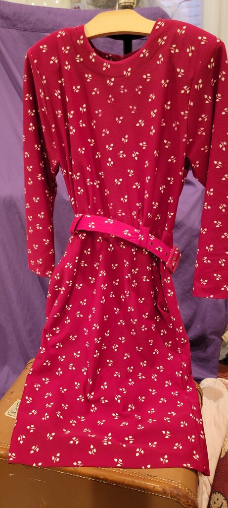 Floral Print Midi Dress with Belt