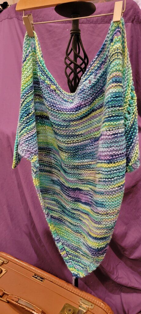 Hand-Knitted Multi-Color Wrap