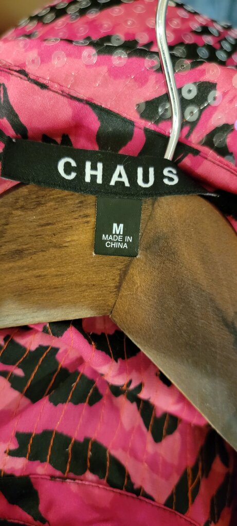 Chaus Pink Zebra Print Blouse