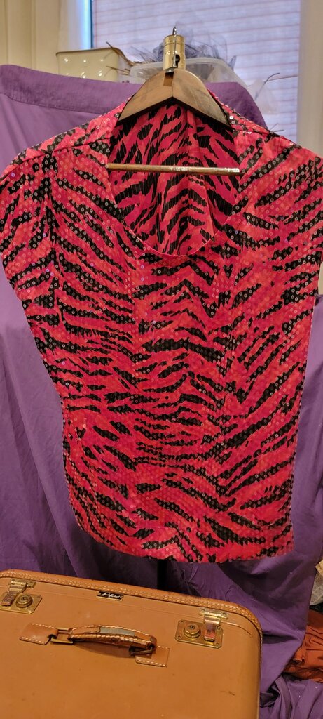 Chaus Pink Zebra Print Blouse