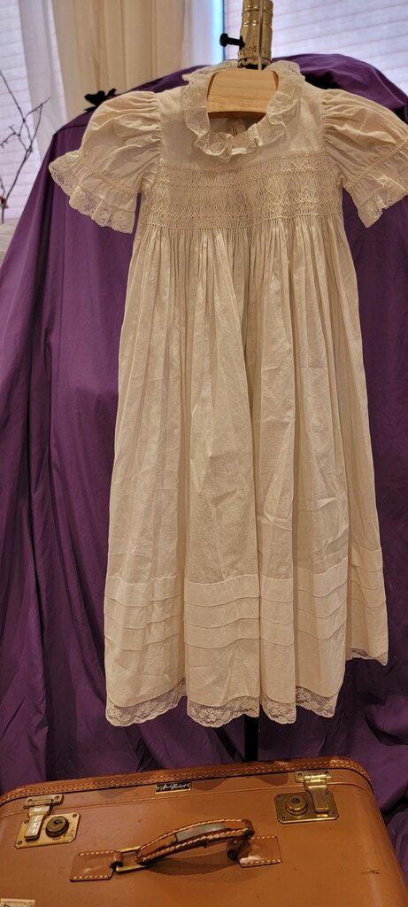 Vintage Smocked Cotton Dress for Children