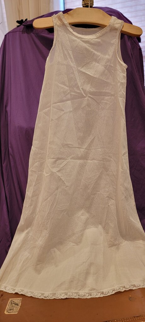 Girls White Cotton Dress with Lace Trim