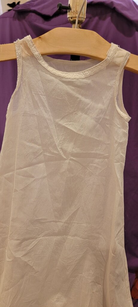 Girls White Cotton Dress with Lace Trim