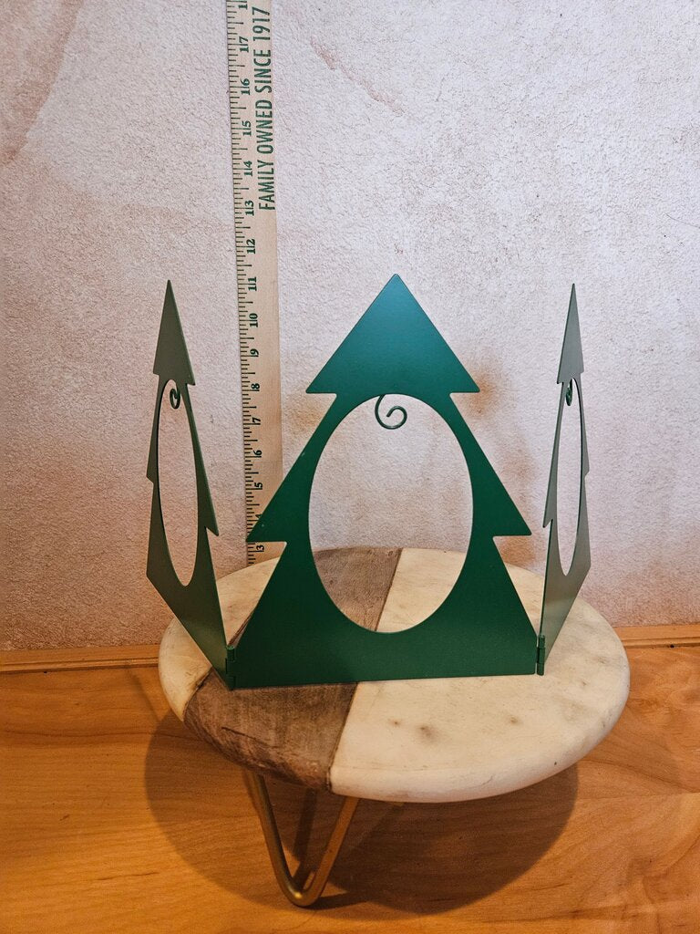 Hallmark Christmas Tree Ornament Holder Trifold Stand - Green Metal