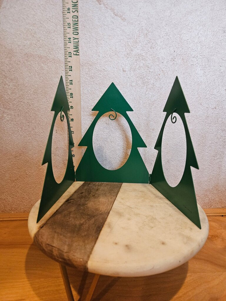 Hallmark Christmas Tree Ornament Holder Trifold Stand - Green Metal