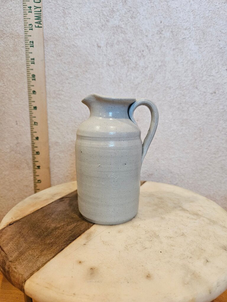 Williamsburg Salt Glazed stoneware Pottery Cobalt Blue Leaf Pitcher