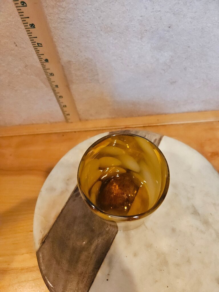 Vintage Amber Glass Candle Holder