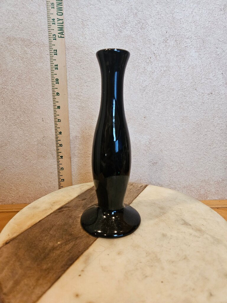 Black Ceramic silhouette bud Vase