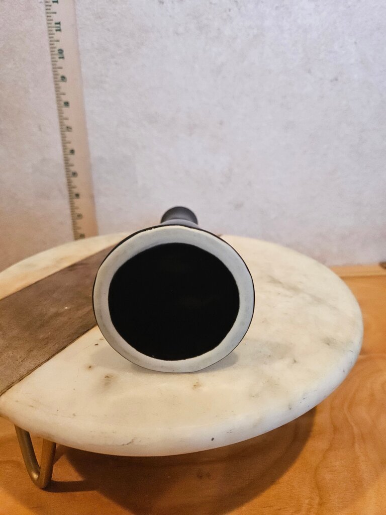 Black Ceramic silhouette bud Vase