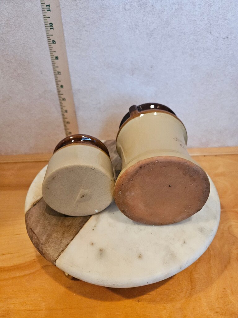Vintage Mid Century Brown & Beige Country Kitchen Gourmet Toolery Utensil Holder Stand Farmhouse Kitchenalia MCM Vase & Accessories