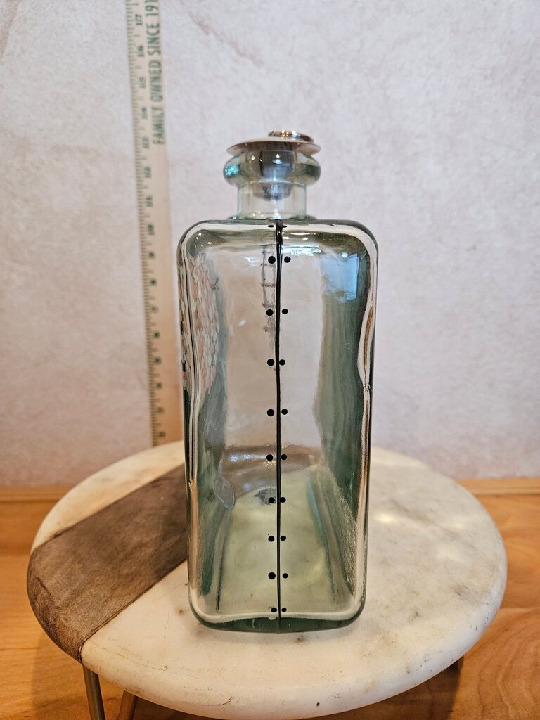Vintage Hand-painted Floral Casafina Glass Bottle Made in Portugal