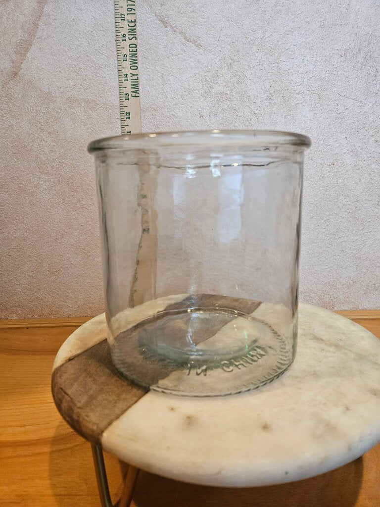 Glass Wide Mouth Rolled Lip Apothecary Jar Candy Decorative Home Decor
