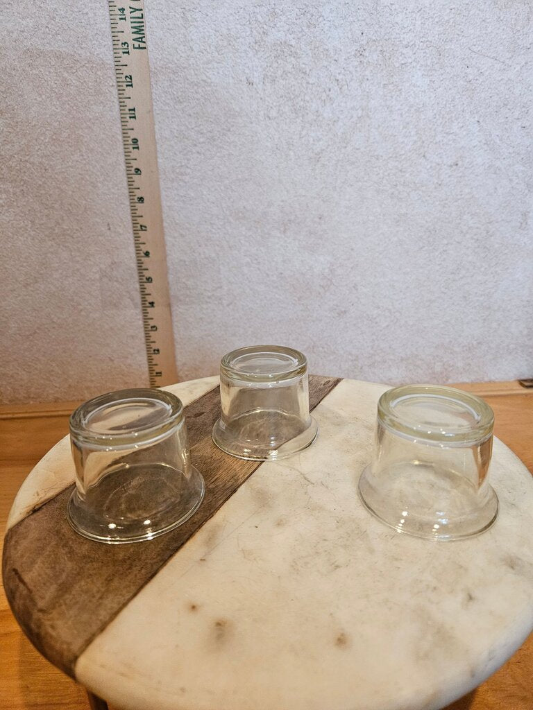 Set of Three Glass Candle Holders