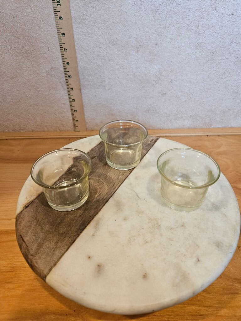 Set of Three Glass Candle Holders