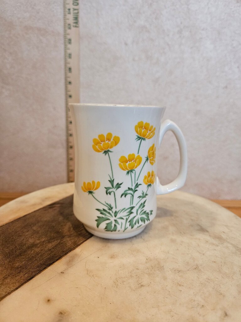Crown Sterling Fine Bone China Mug with Yellow Flowers