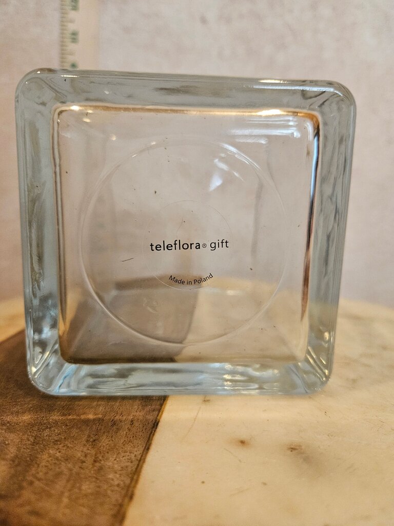 Teleflora Glass squared Cube Vase