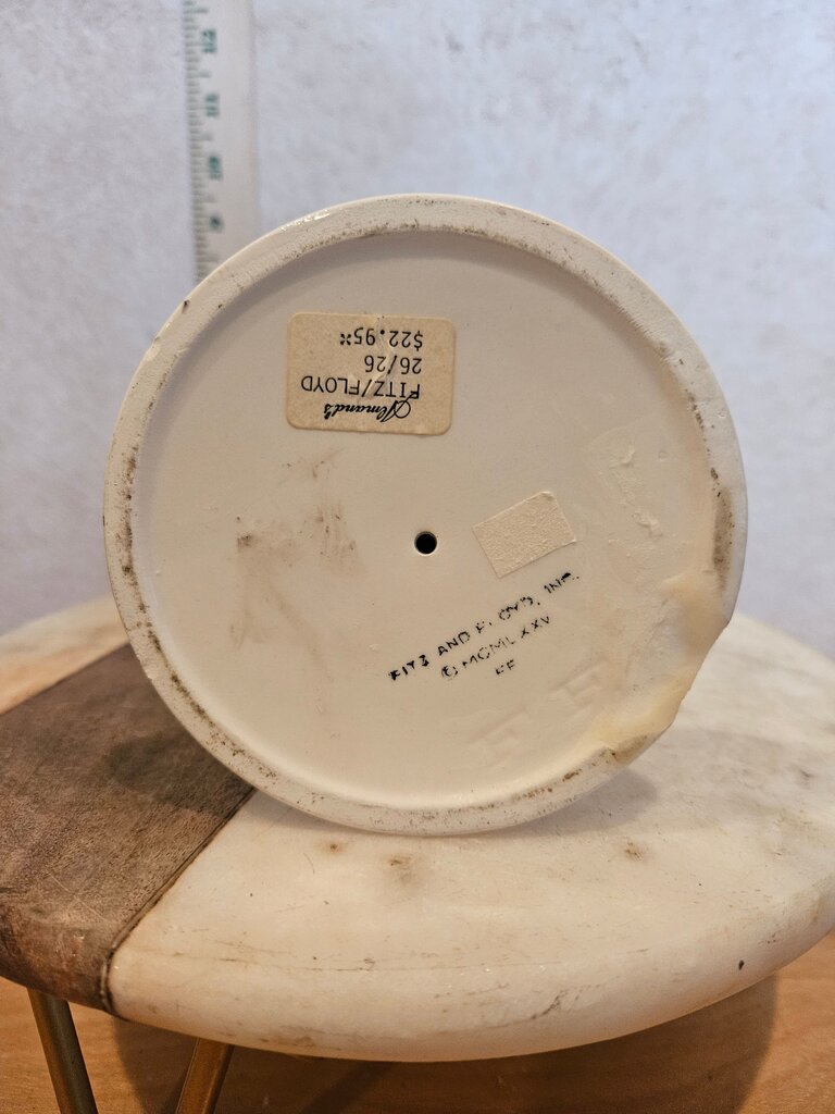 Fitz and Floyd White Palm Tree Candlestick FF Japan as is