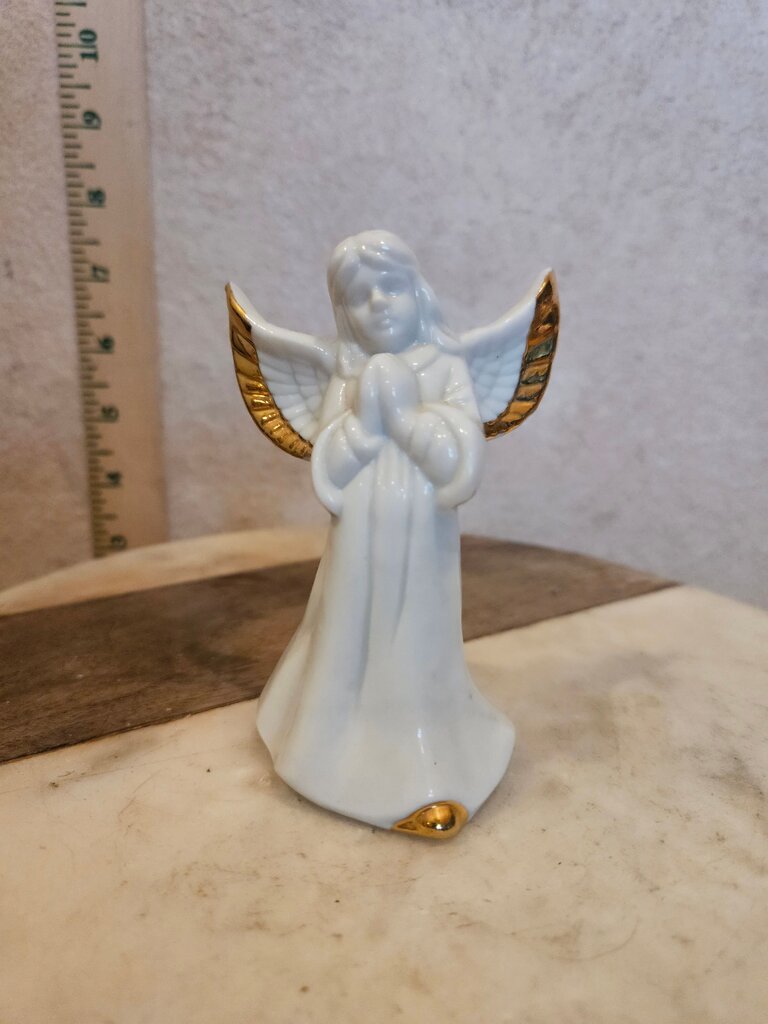 Vintage China Angel Bell Gold Accents 3 3/4 Inches Tall