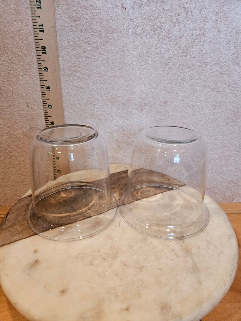 Set of Two Clear Glass Dessert Cups