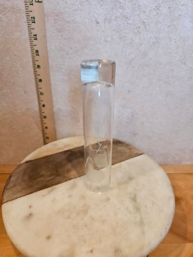 Etched Glass Flower Vase