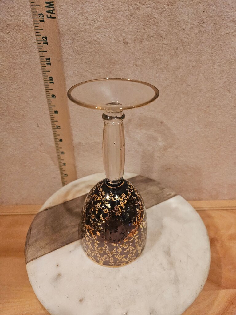 Vintage Gold Floral Goblet