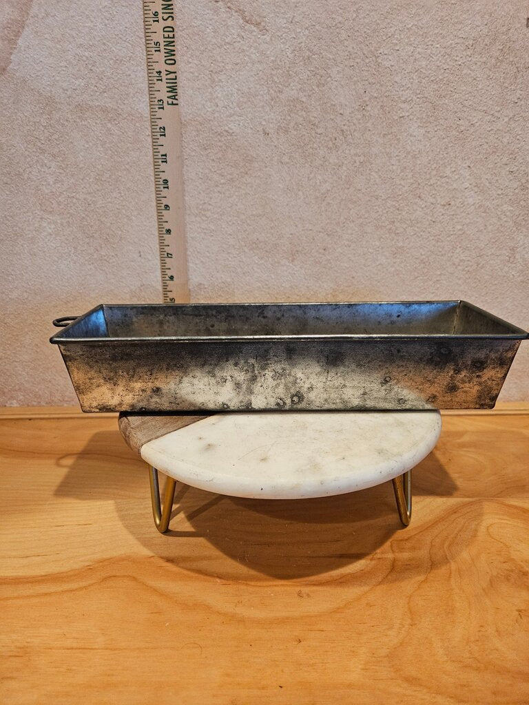 Vintage Metal Loaf Baking Pan planter herb holder