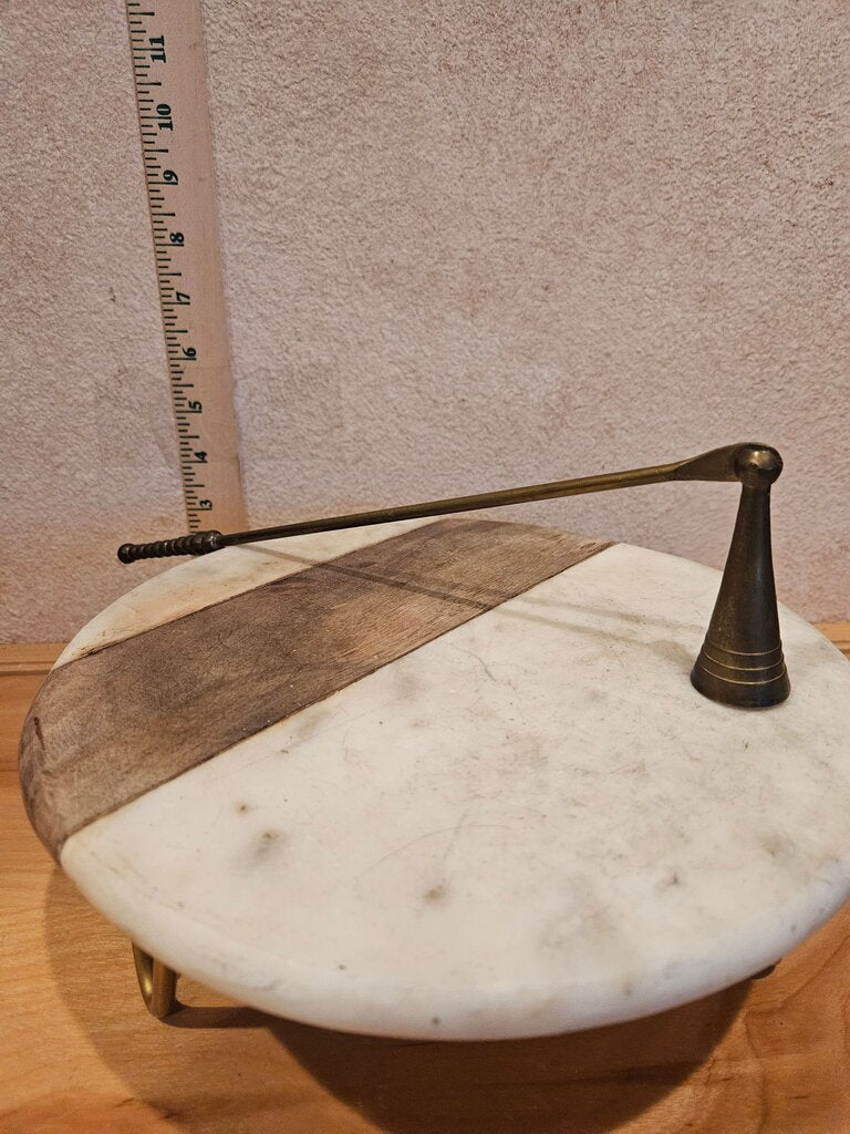 vintage Solid Aged Brass Hinged tall triangle Candle Snuffer