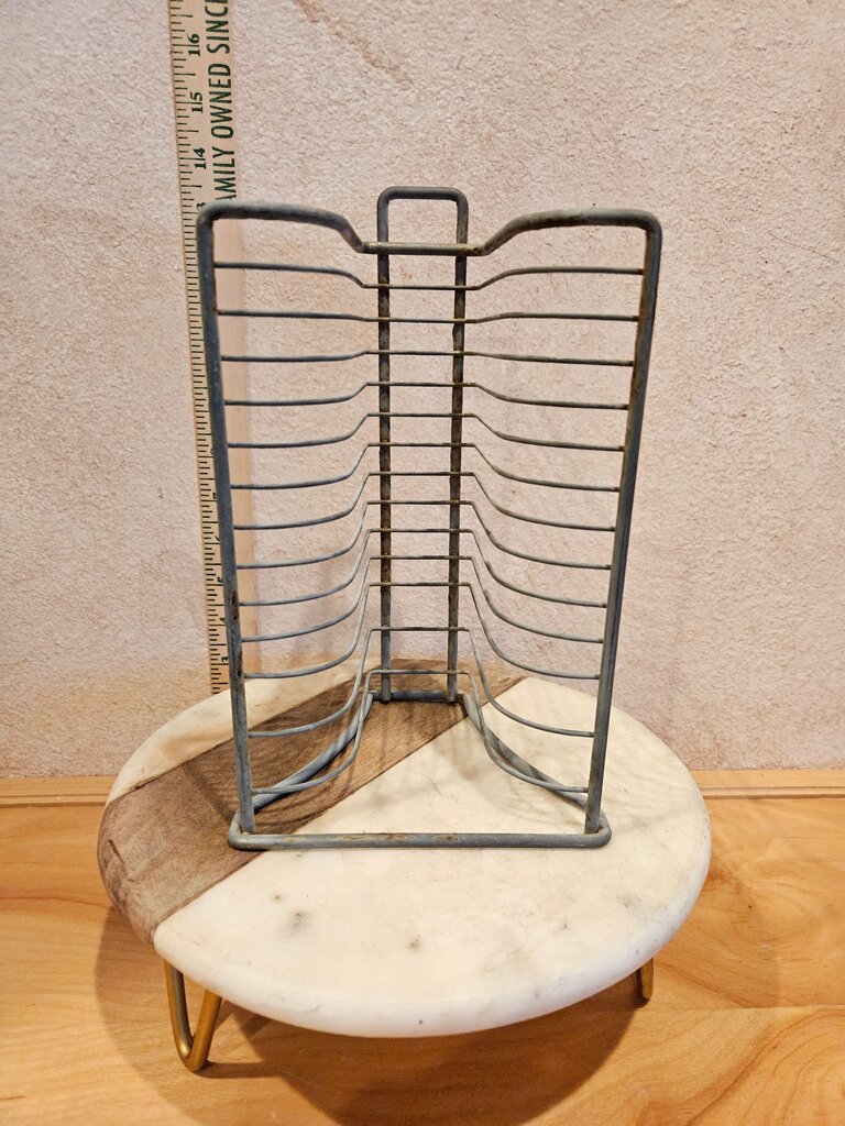 Vintage CD Rack Shelf Metal Wire Freestanding Storage Sleek Design