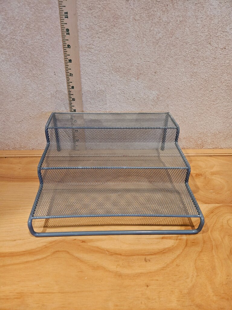 Silver Mesh 3-Tier Cabinet & Spice Organizer