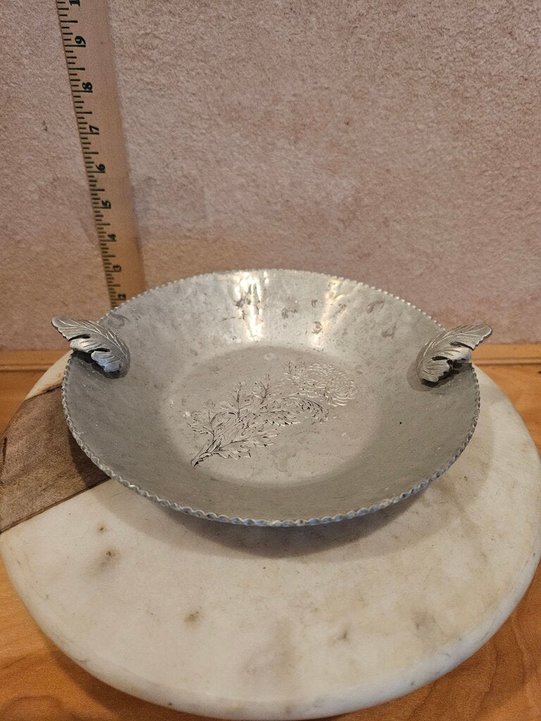Continental Mark Hand Wrought Silverlook 788 Flower Dish Handle Aluminum