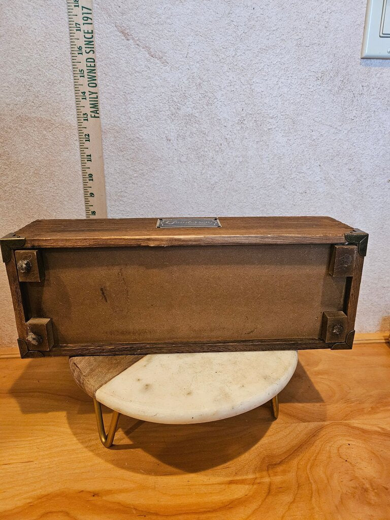 Gunderson & Company Wood Desk Organizer with Brass Trim, Letter Holder, Mail holder, Desktop display, Solid Wood Since 1975