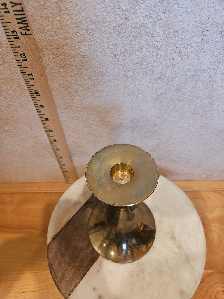 Vintage Aged Patina Brass silhouette Candle Holder