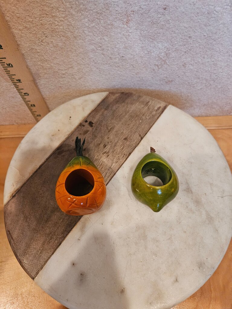 Vintage pair of fruit napkin rings napkin holders