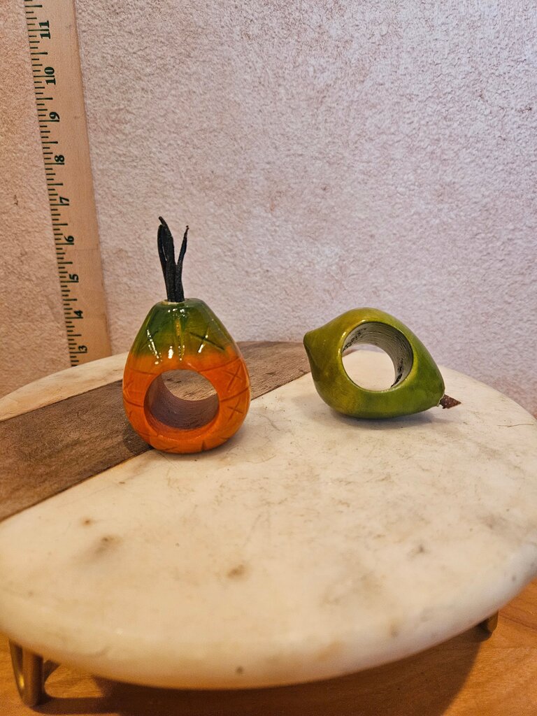 Vintage pair of fruit napkin rings napkin holders