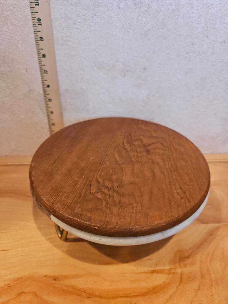 Vintage MCM Wooden Cutting Board, Rustic Chopping , cloche base charcuterie display , cheese serving
