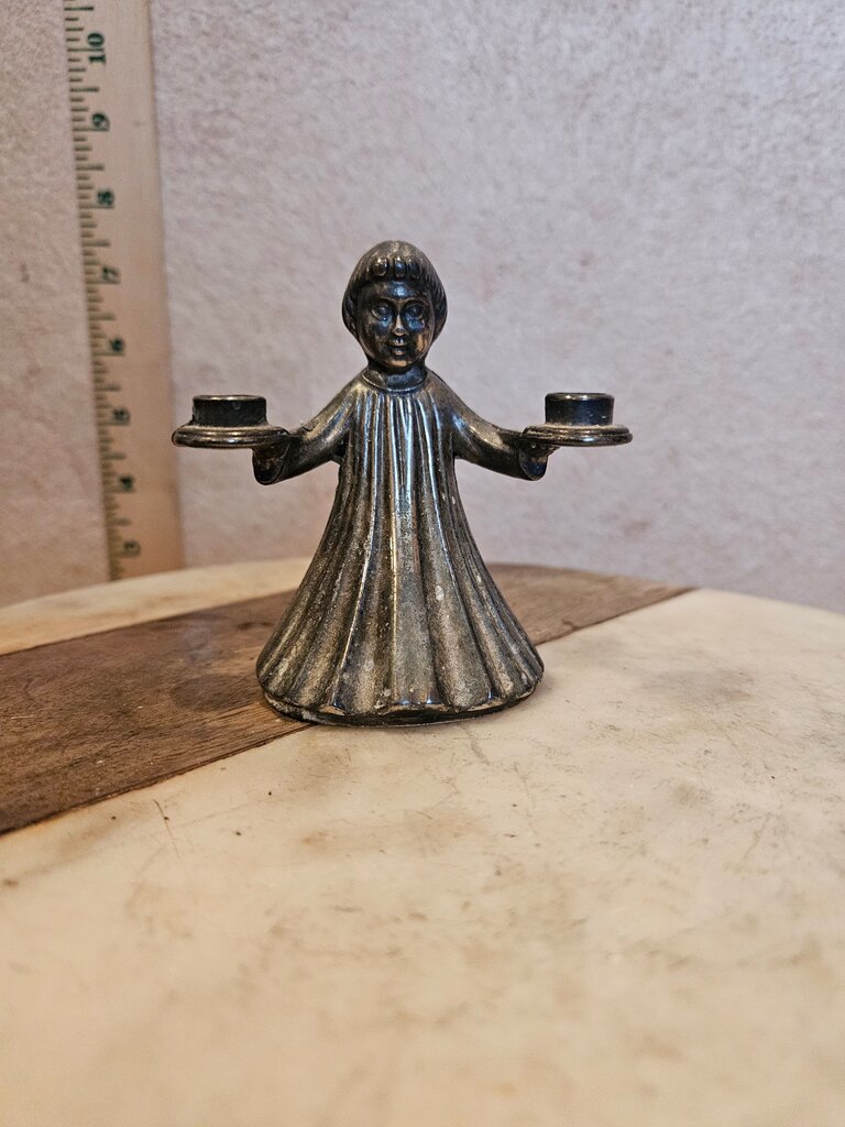 Vintage Pewter Choir Boy Candle Holder Christmas Candle Holders