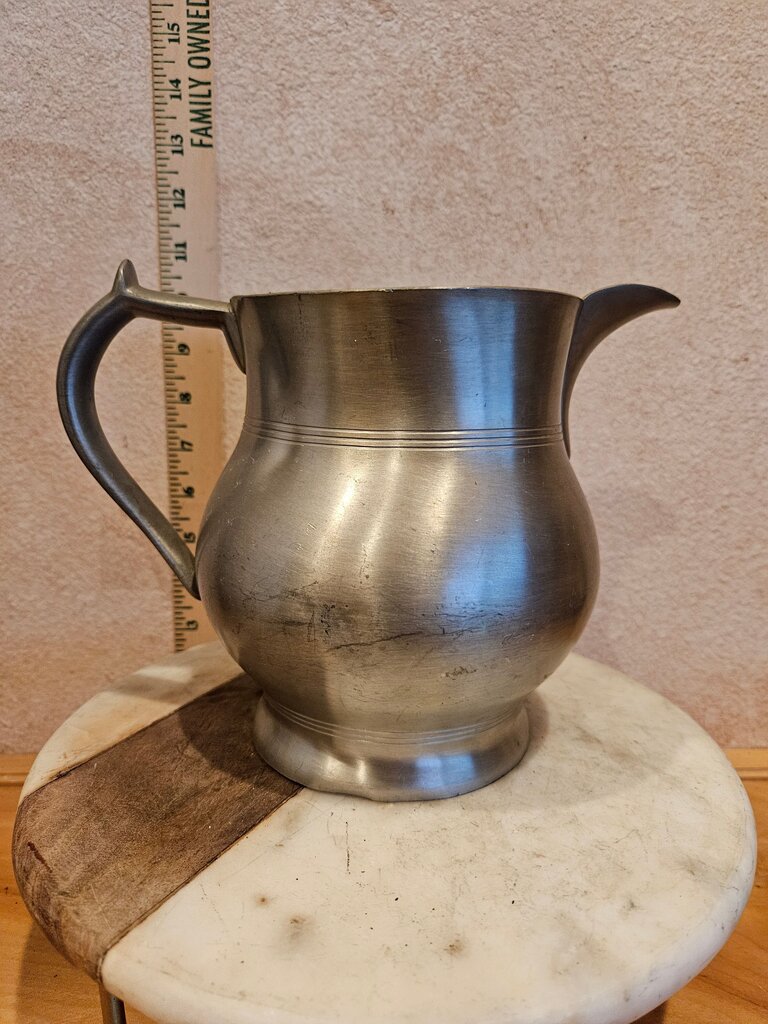 Vintage Steiff Pewter Old Sturbridge Village Colonial Drink Water Serving Pitcher