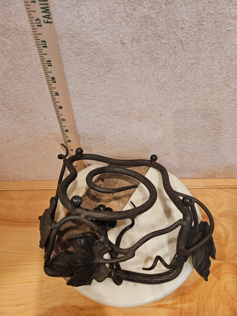 Vintage Wrought Iron Napkin Holder With Grape & Leaf Design