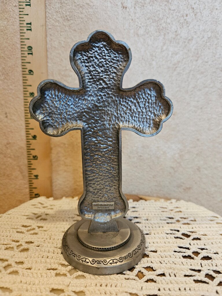 Cathedral Art USA Pewter First Holy Communion Cross Statue with John 6: 35 quote