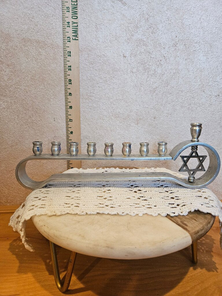 Vintage Judaica Jewish Star Of David Hanukkah Menorah Lamp Judaism Israel Hebrew