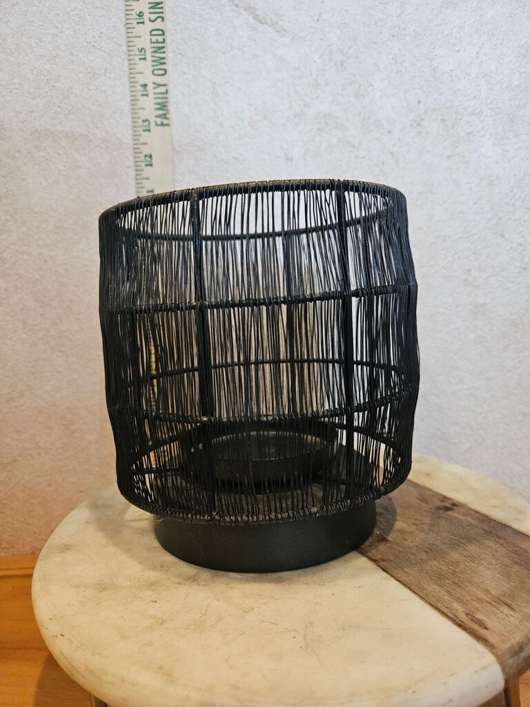 Home Wire Tabletop Candle Lantern for Indoor & Outdoor black wire basket