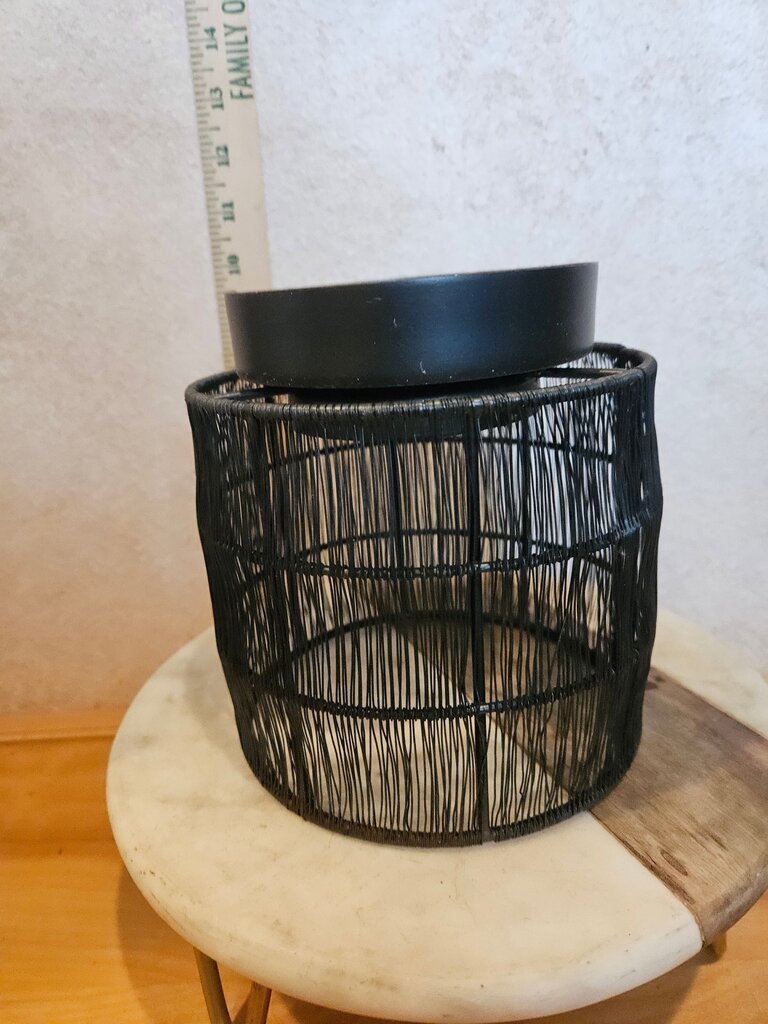 Home Wire Tabletop Candle Lantern for Indoor & Outdoor black wire basket
