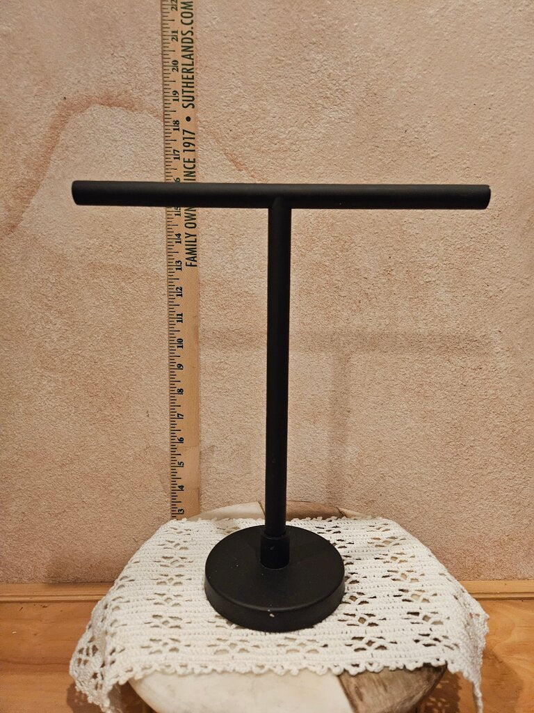 Black Jewelry or hand towel Wrought Iron Looking Display Stand