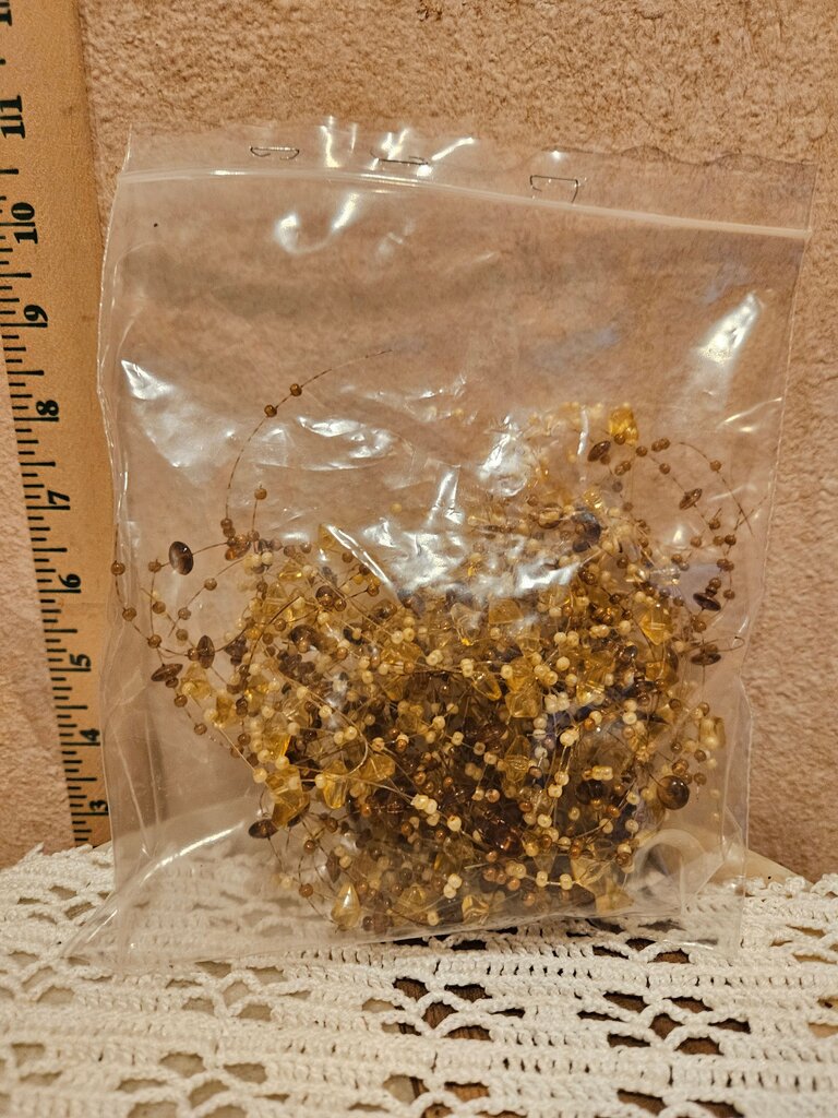 Golden berry harvest Beaded Wire wreath candle decor cloche base decoration